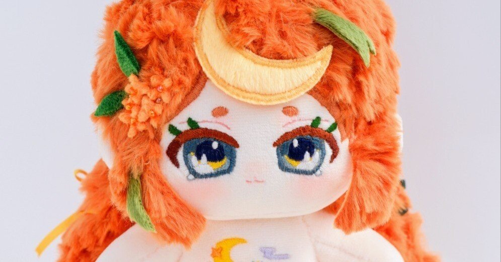 アフリドール ビーズ人形 オレンジ ミディアム コミッションでぬいぐるみのデザインを描いて貰って実際に作ってみた