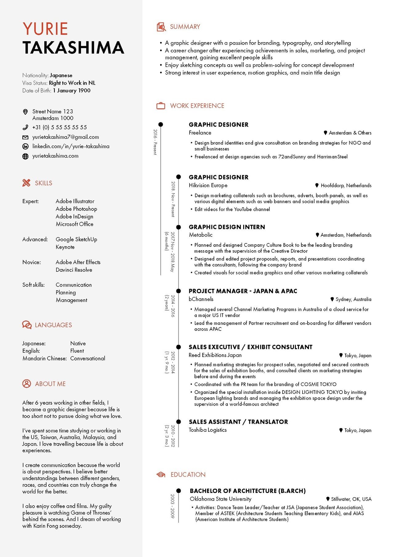 英文履歴書 レジュメ の作成方法 Yurie Takashima Note