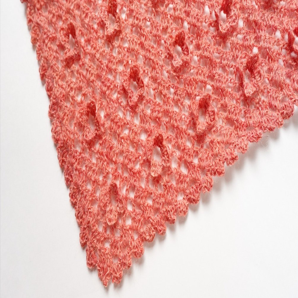 PDFダウンロード編み図【かぎ針編み】 小花の三角ショール｜HARUknit