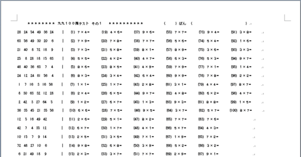かけ算九九を覚えるってのは大変だから、お助けしたい かけ算九九を覚えるってのは大変だから、お助けしたい