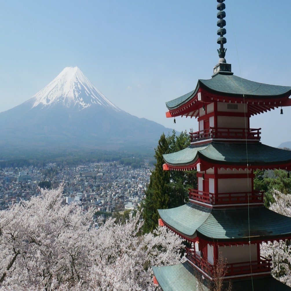 408 今しか見られない富士山×桜×五重塔の競演に酔う～山梨県・新倉山