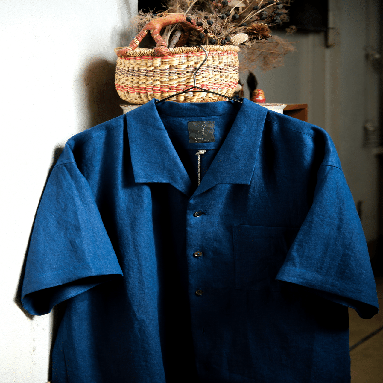 Gorsch ゴーシュ リネンシャツ カプリシャツ スキッパーシャツ 48 Gorsch ゴーシュ リネンシャツ カプリシャツ スキッパーシャツ 48 MENS