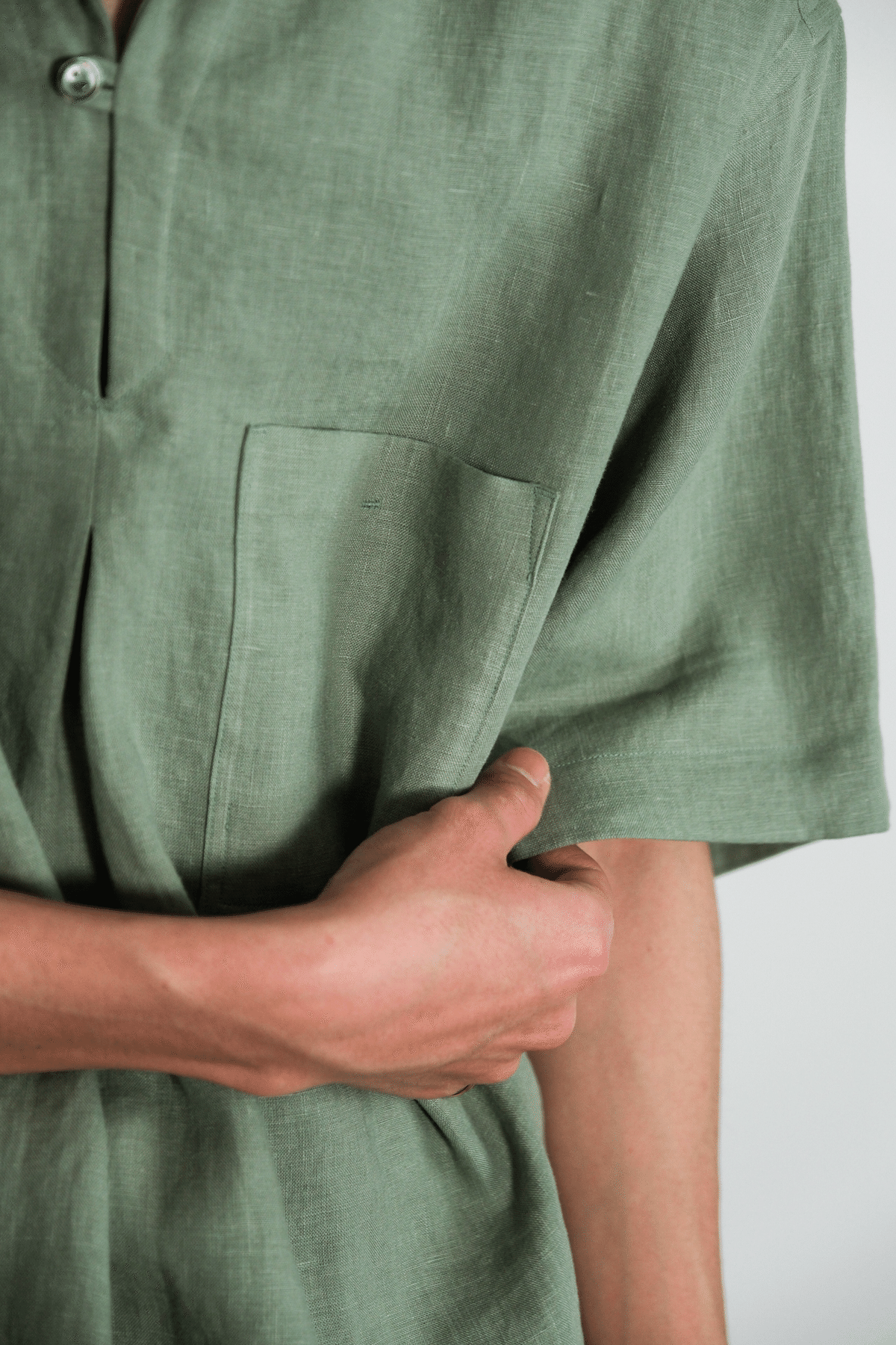 Gorsch ゴーシュ リネンシャツ カプリシャツ スキッパーシャツ 48