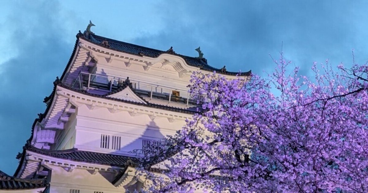 桜の彦根城、F6号油絵、佐原聖春