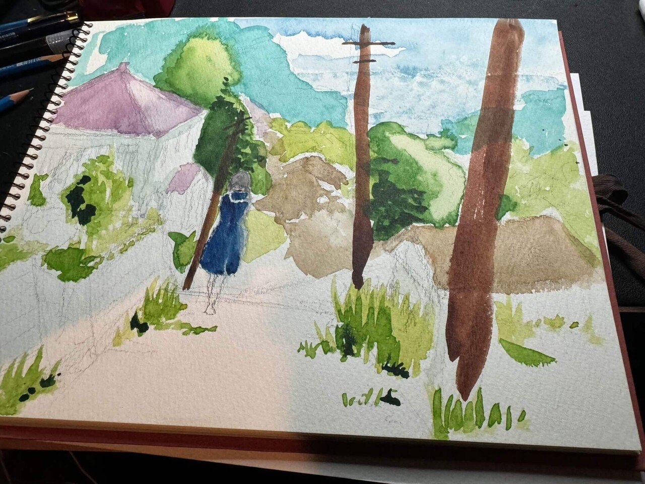 水彩画 水彩成長日記｜「嘘付くさん」