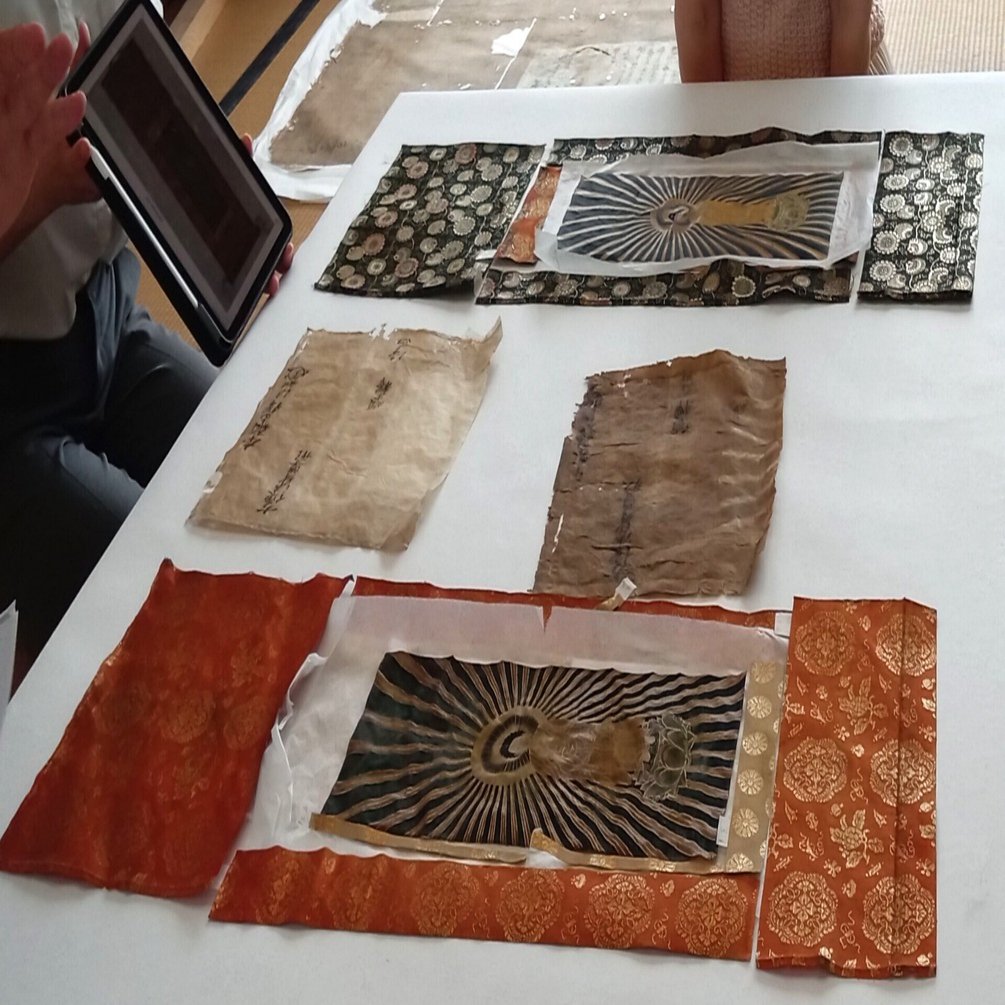 光影堂・桂修理工房「掛軸修復見学会」①西本願寺門主裏書きの「方便