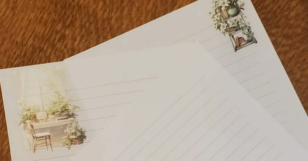 [Stationery] Handmade Letter Paper ~White and Green~｜ParaoFirmamento