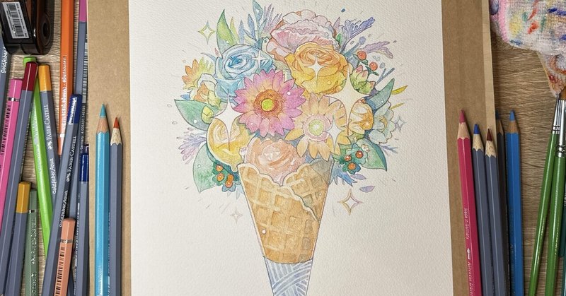 『#DAY1835:花束のアイス/Bouquet of ice cream』