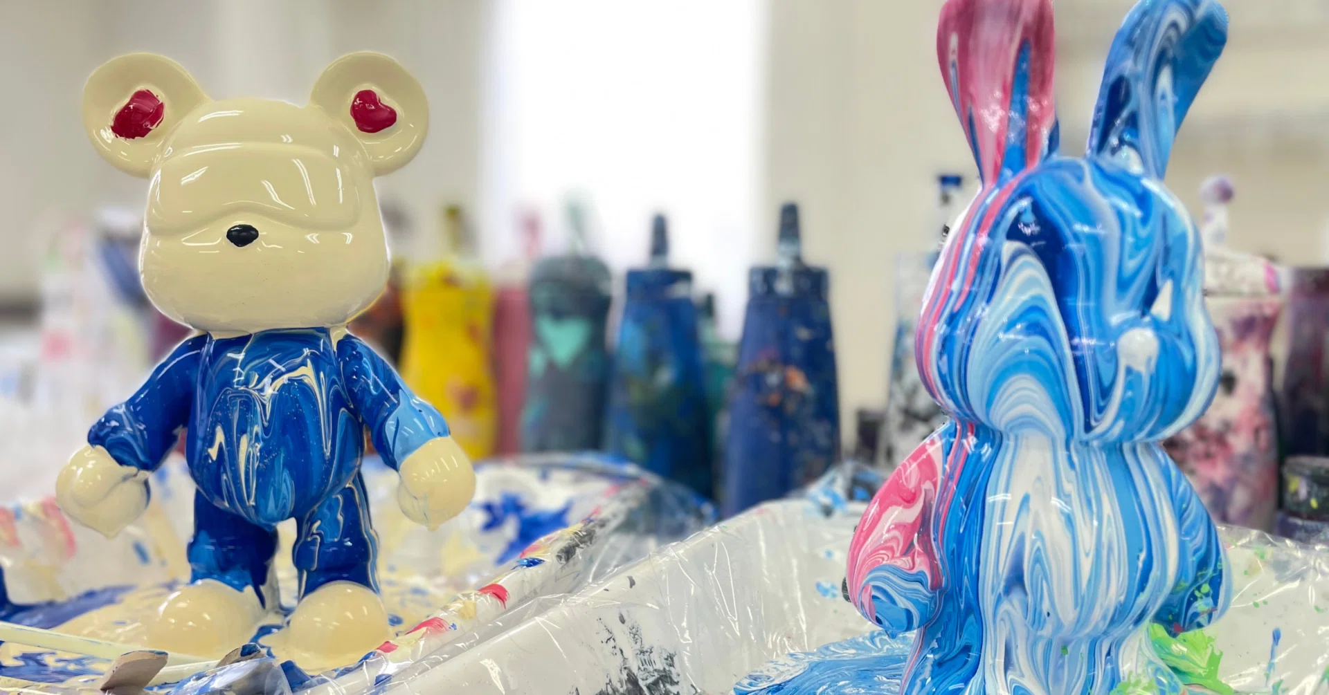 青色ラメ入りクマ型フィギュア ☆Iwanuma Style☆ 〜世界にひとつだけのフィギュア作り🧸〜｜スバル