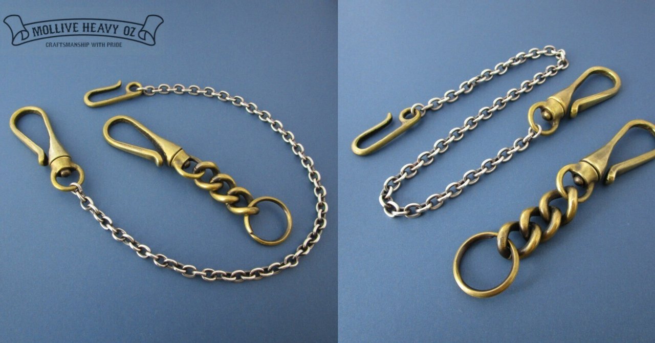 Molliveモリーヴ　真鍮(ブラス)×シルバー　ウォレットチェーン 楽天市場】メンズ アクセサリー シルクリング ブラス ウォレット