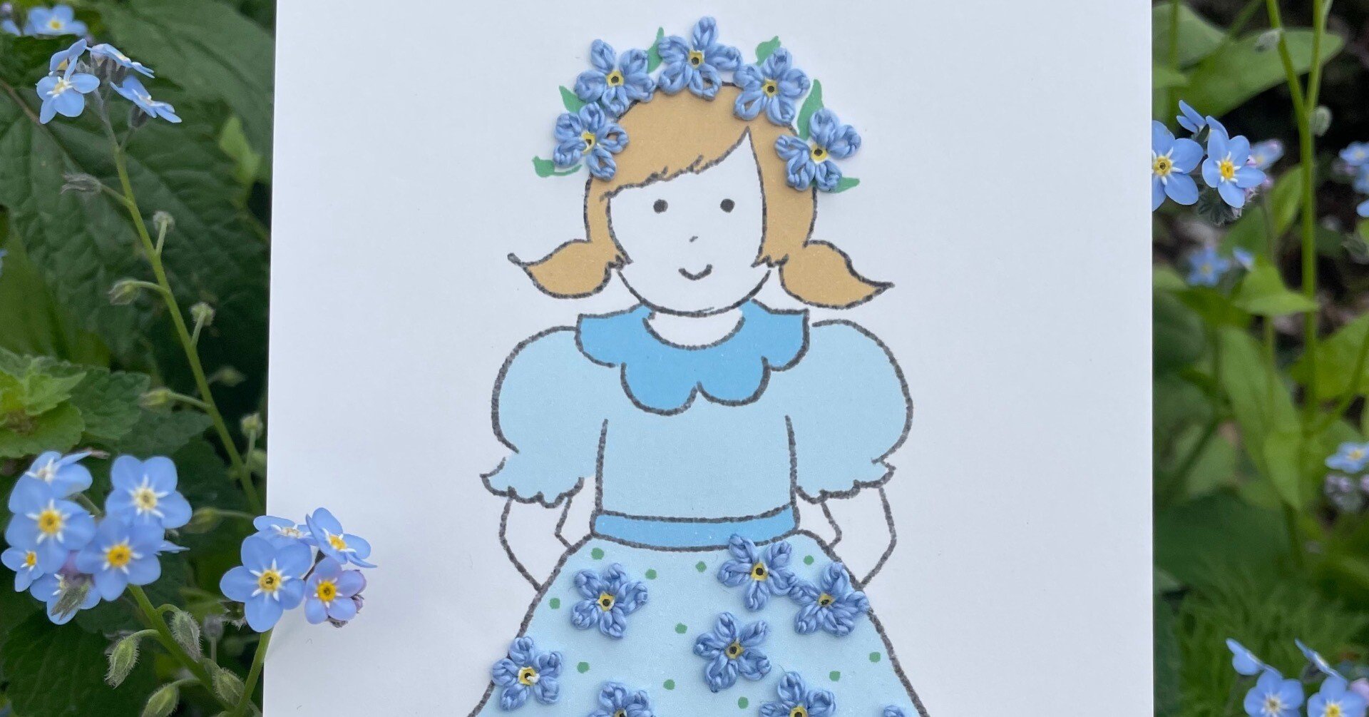 勿忘草の刺繍ワークショップ@武蔵小杉｜nanny embroidery