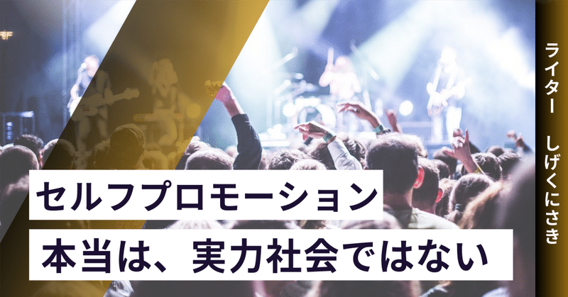 【セルフプロモーション】本当は、実力社会ではない