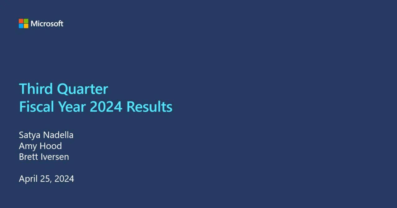 Microsoft Corporation (MSFT) Q3 2024 Earnings Call Transcript(翻訳
