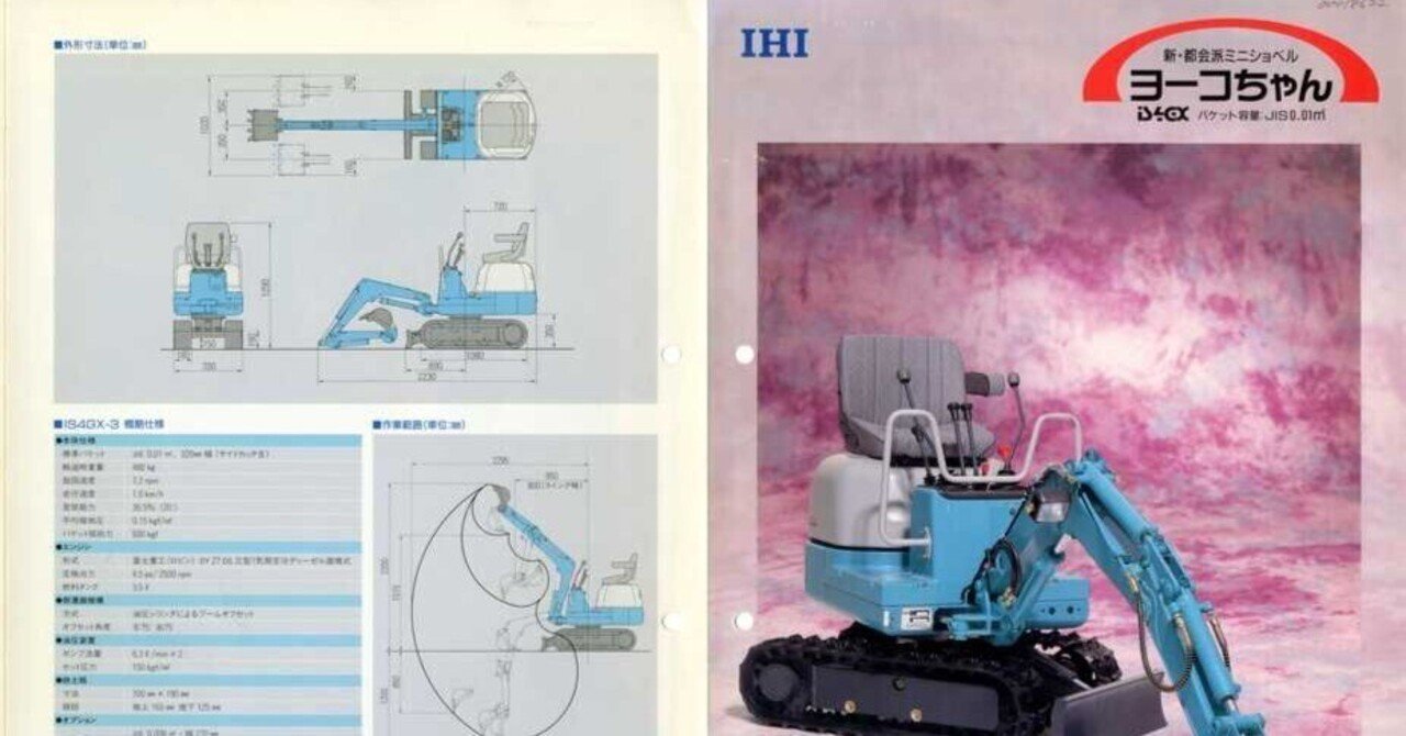 石川島建機 KATO HICOM IHI ミニチュア のぼり おまけ付き 石川島(IHI) 50Z ミニユンボ（ミニバックホー）4t~5t 中古重機