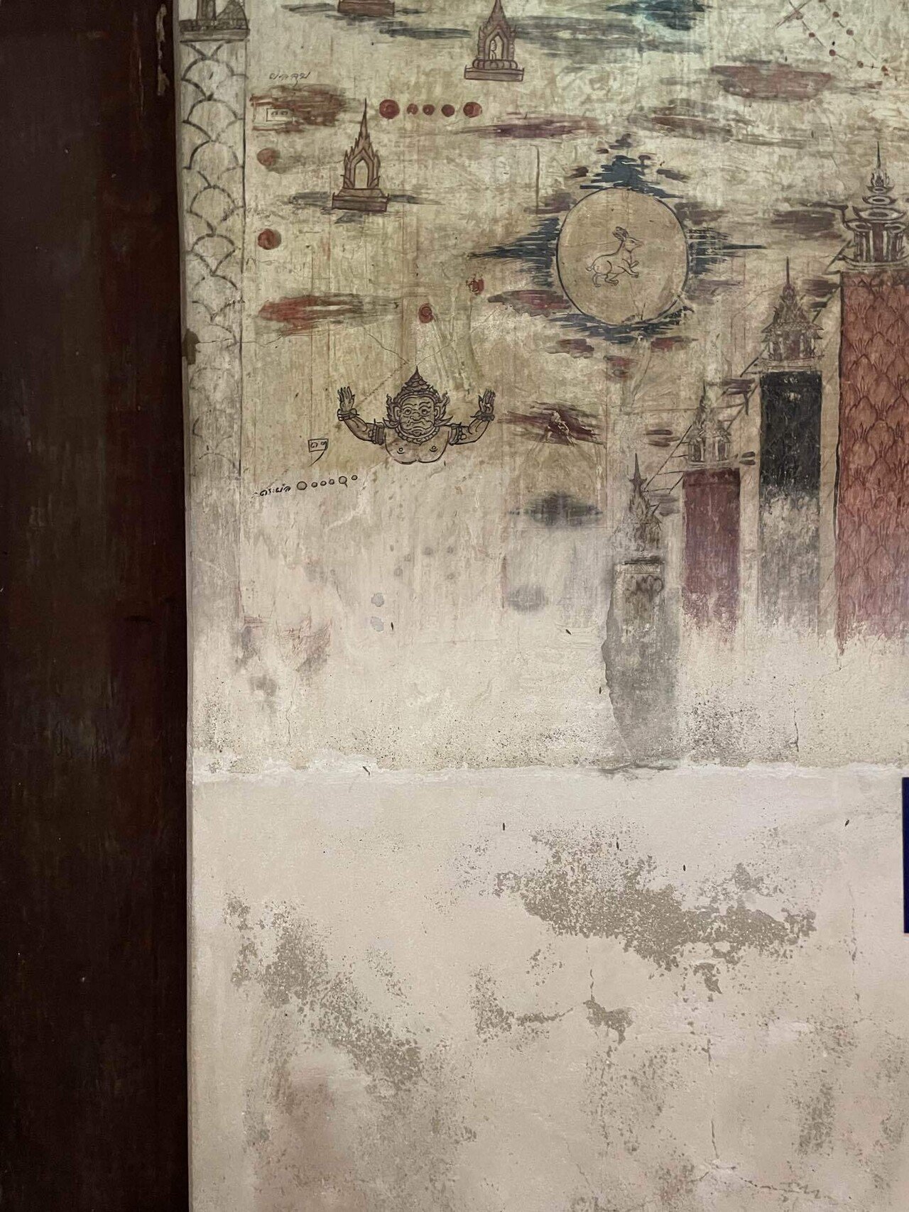 タイ アユタヤ時代（18世紀頃）の古い絵画 タイ アユタヤ時代（18世紀頃）の古い絵画