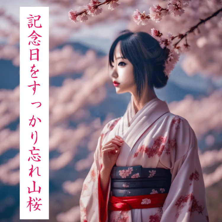 【俳句】記念日をすっかり忘れ山桜【有季定型俳句】　#俳句