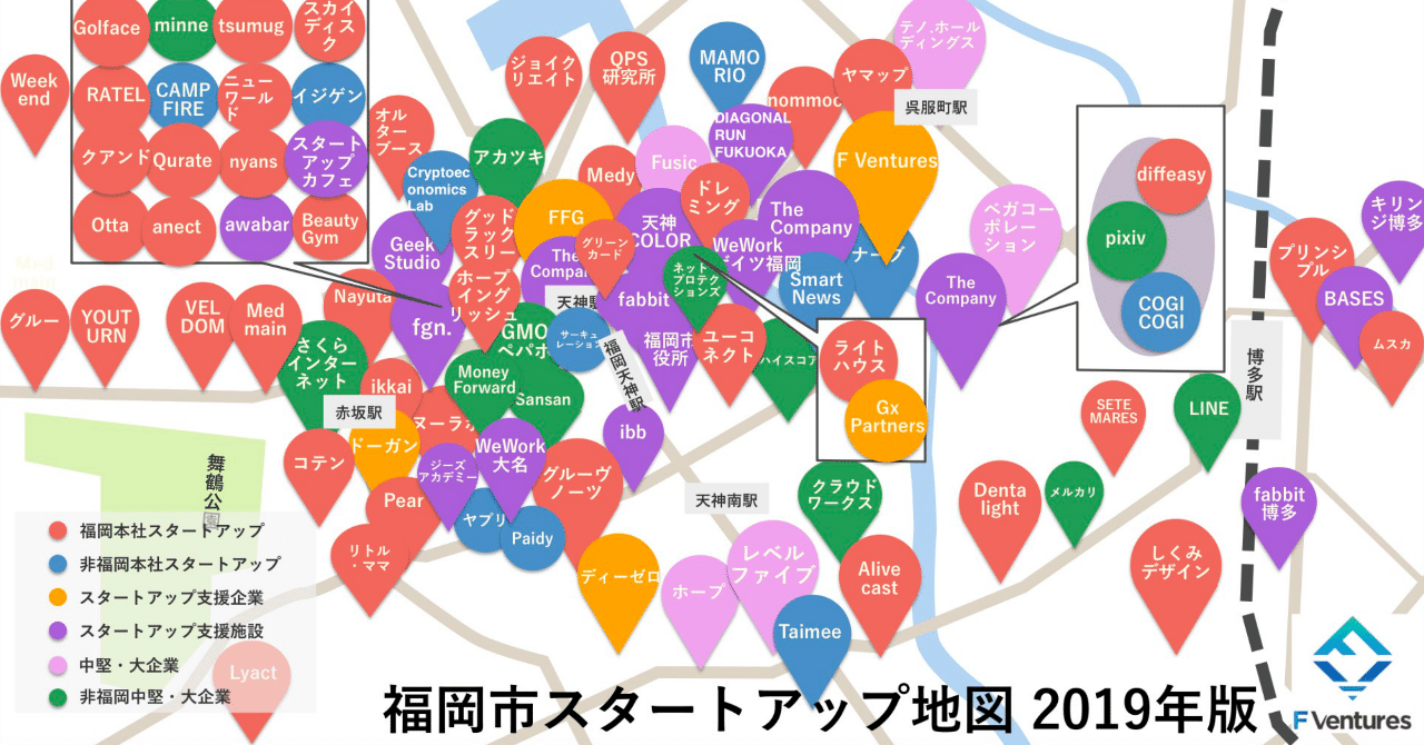 福岡市スタートアップ地図2019公開〜fgnがリニューアルし、更なるエコシステム拡充へ〜｜TORYUMON Journal