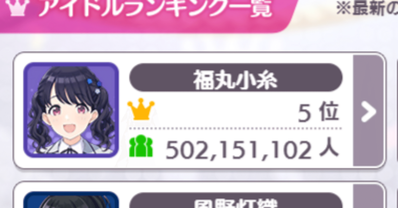 Pカップ スマホで獲ろう プラチナ称号 【6th小糸5位】｜まっきんりい