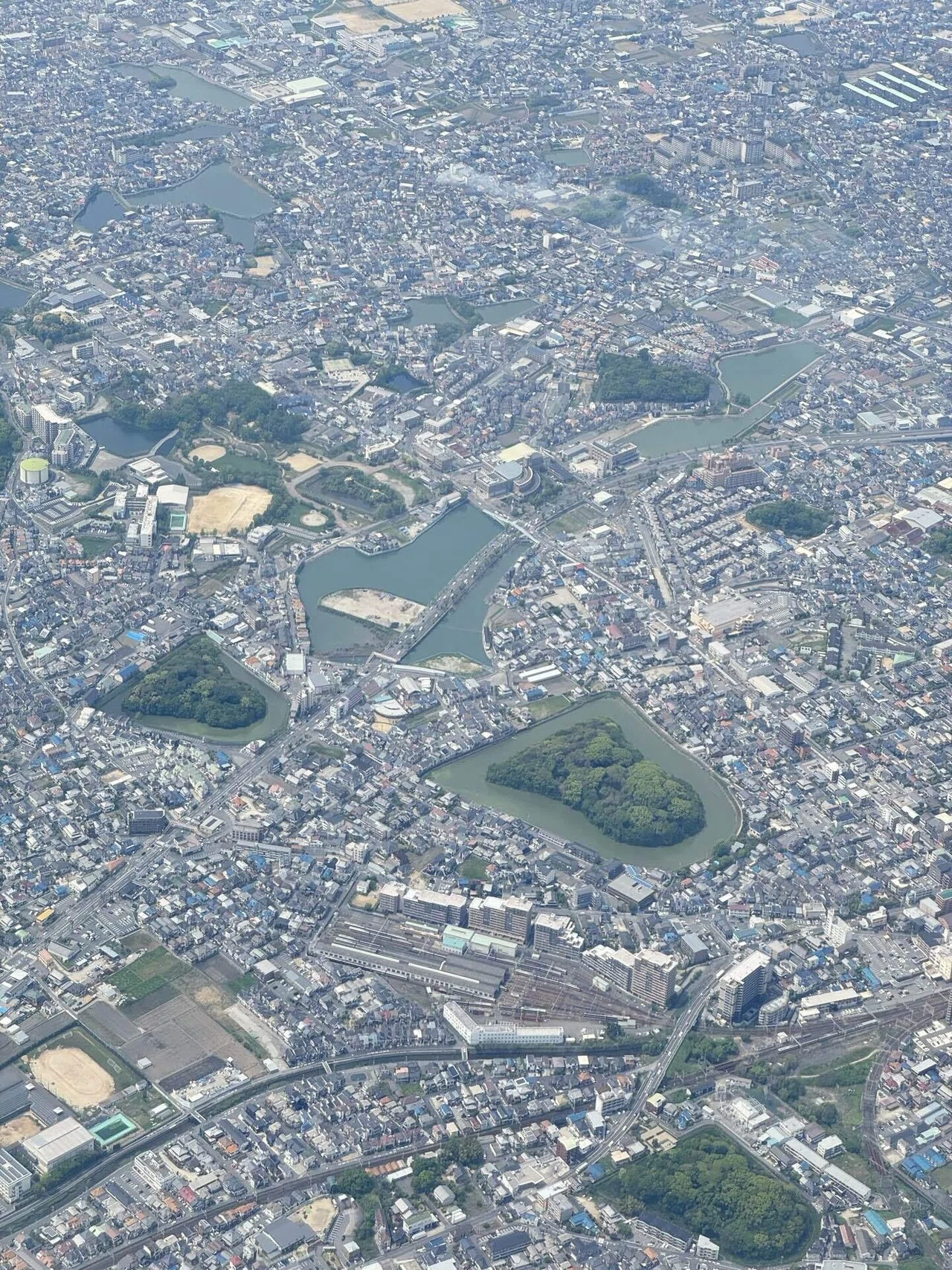 飛行機から見た古墳群｜竹信俊彦