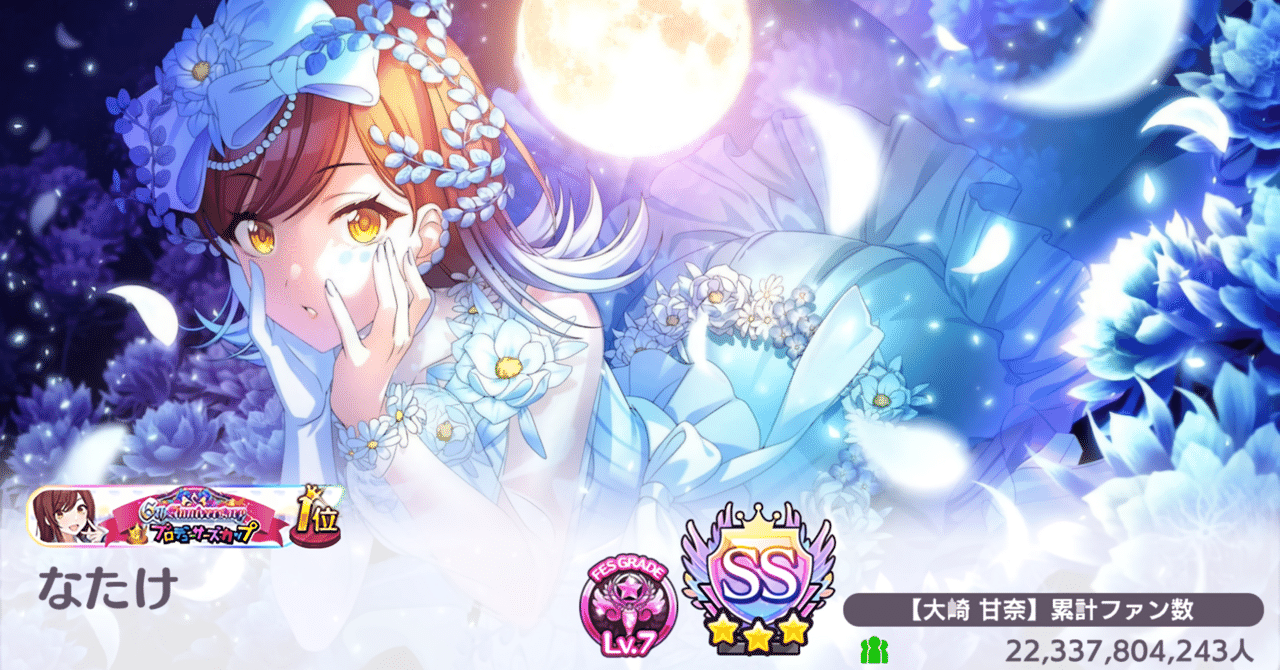 6th Anniversary Pカップ 大崎甘奈1位｜なたけ