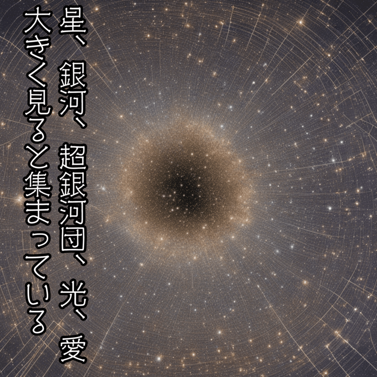 【短歌】星、銀河、超銀河団、光、愛　大きく見ると集まっている　【うたの日】 #短歌  #shorts