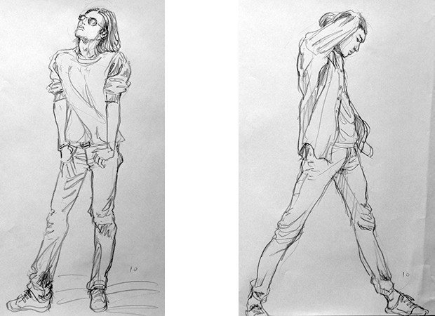 2月のクロッキー＋水彩｜大江戸