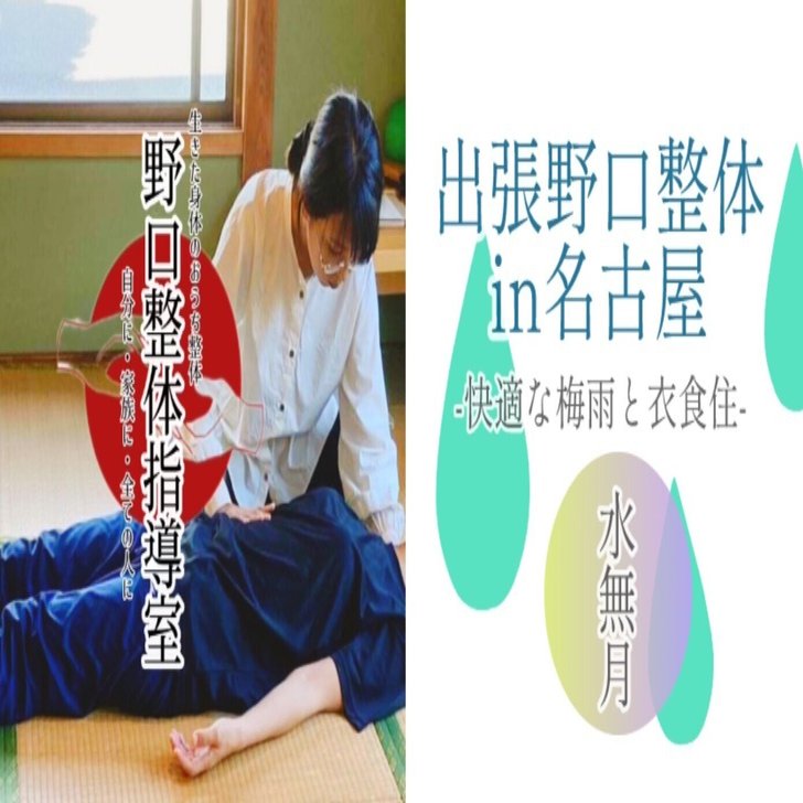 出張野口整体in名古屋お知らせ｜晃天整体指導室 滝口晃帆