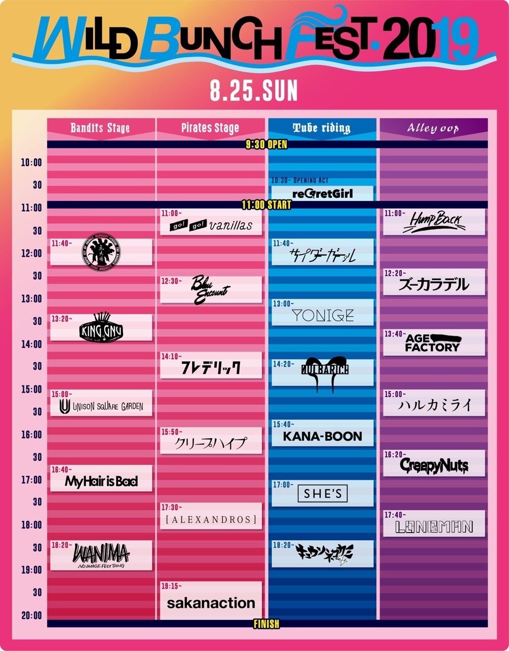 Day3 8.25 WILD BUNCH FEST.2019@山口きらら博記念公園｜月の人