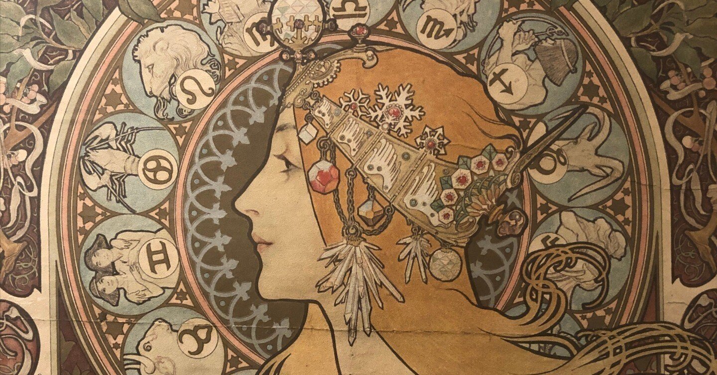 プラハ直輸入 ミュシャ 三大美人画日本未販売 絵画本 チラシのおまけ