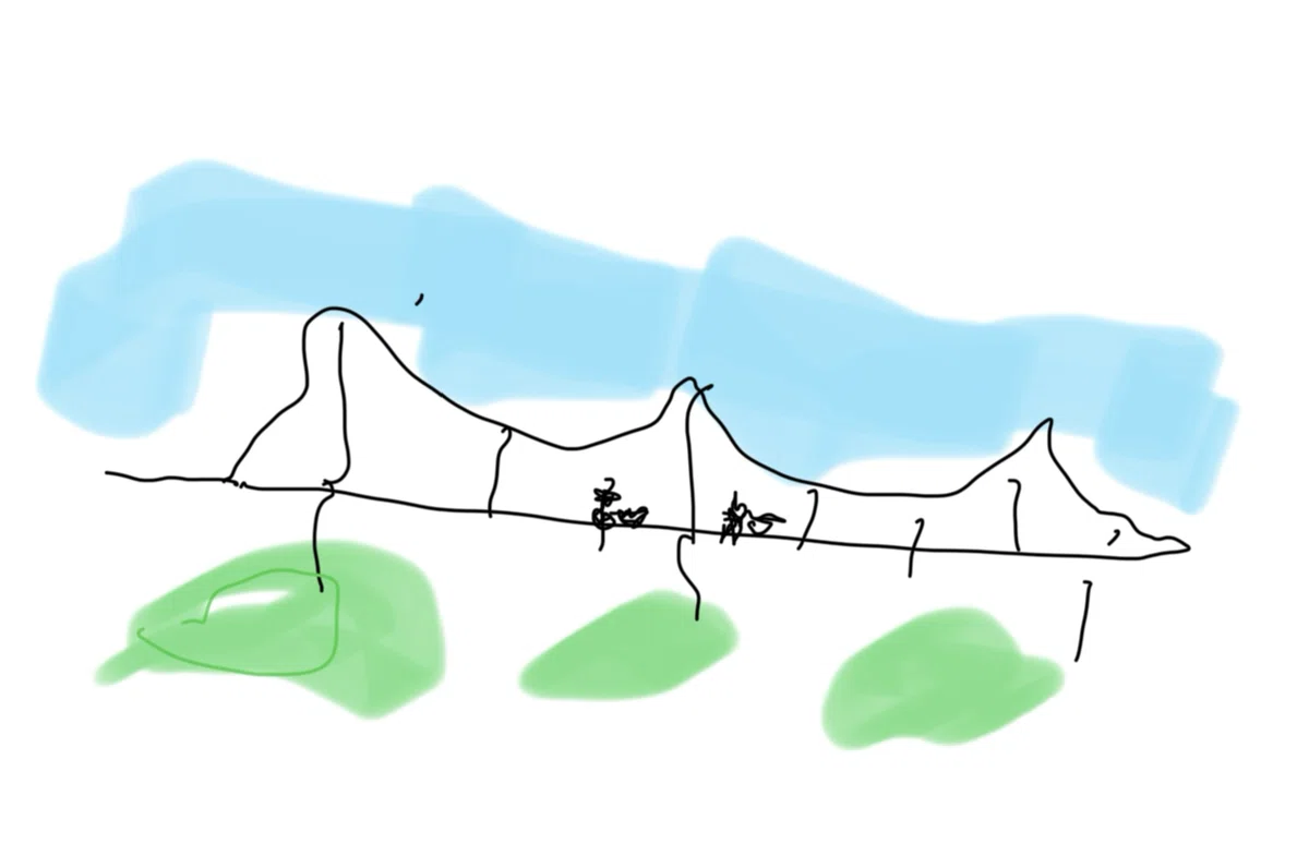 左手で描いたしまなみ
