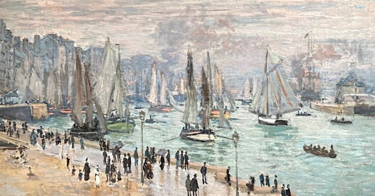 港の風景画。モネ作 モネlog: ル・アーヴルの風景画（港の賑わい）