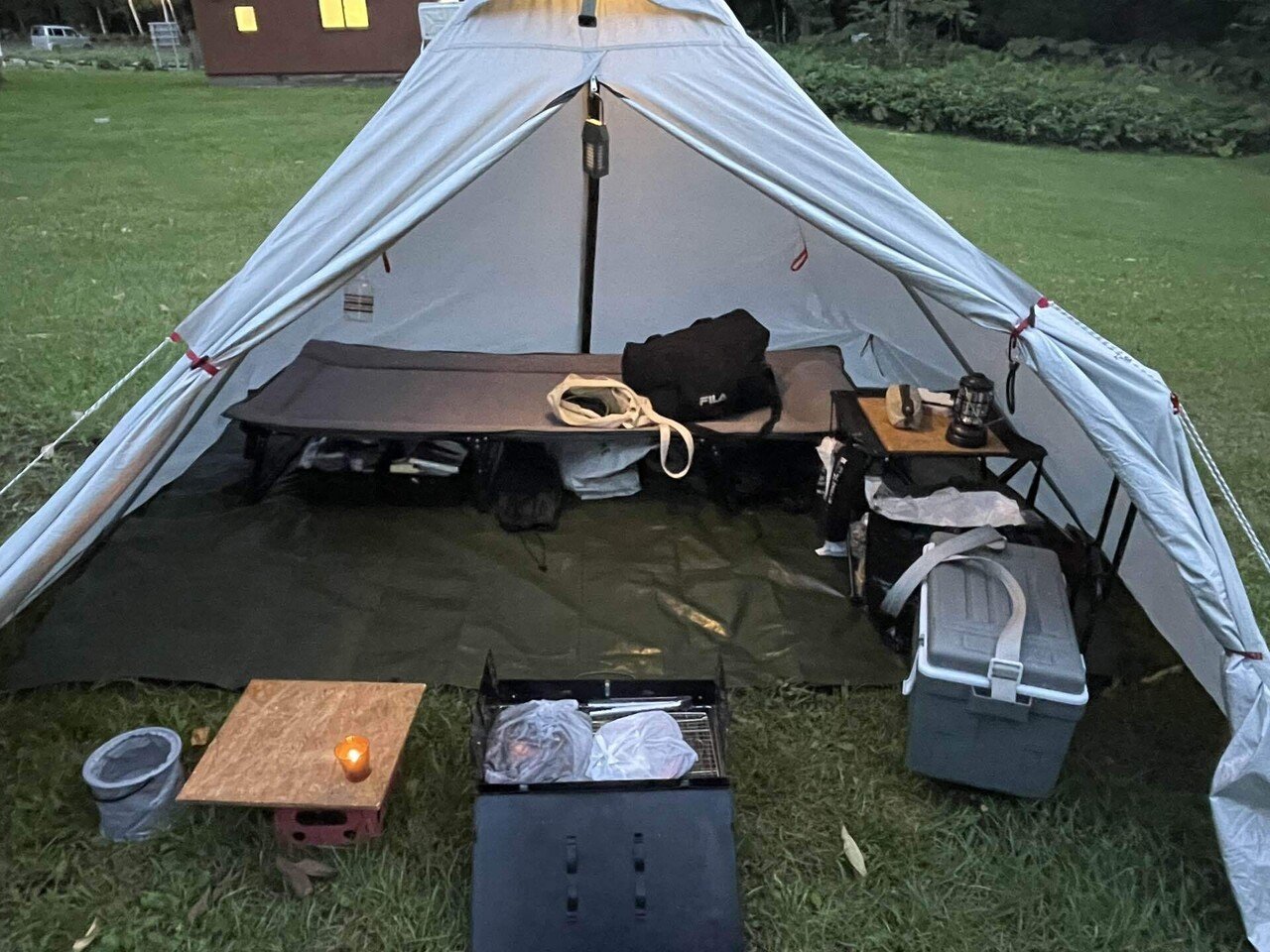 フォークテント280 ライトグレー FIELDOOR フォークテントTC280プラス