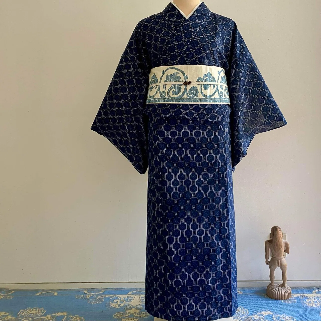 綿琉球 伝統工芸 木綿 洗える着物 琉球絣 夏着物】 【本場琉球かすり 