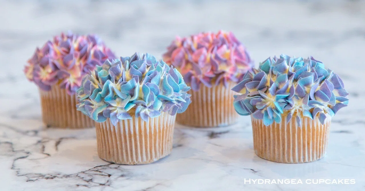 hydrangea cupcakes 紫陽花ケーキ ayumi note