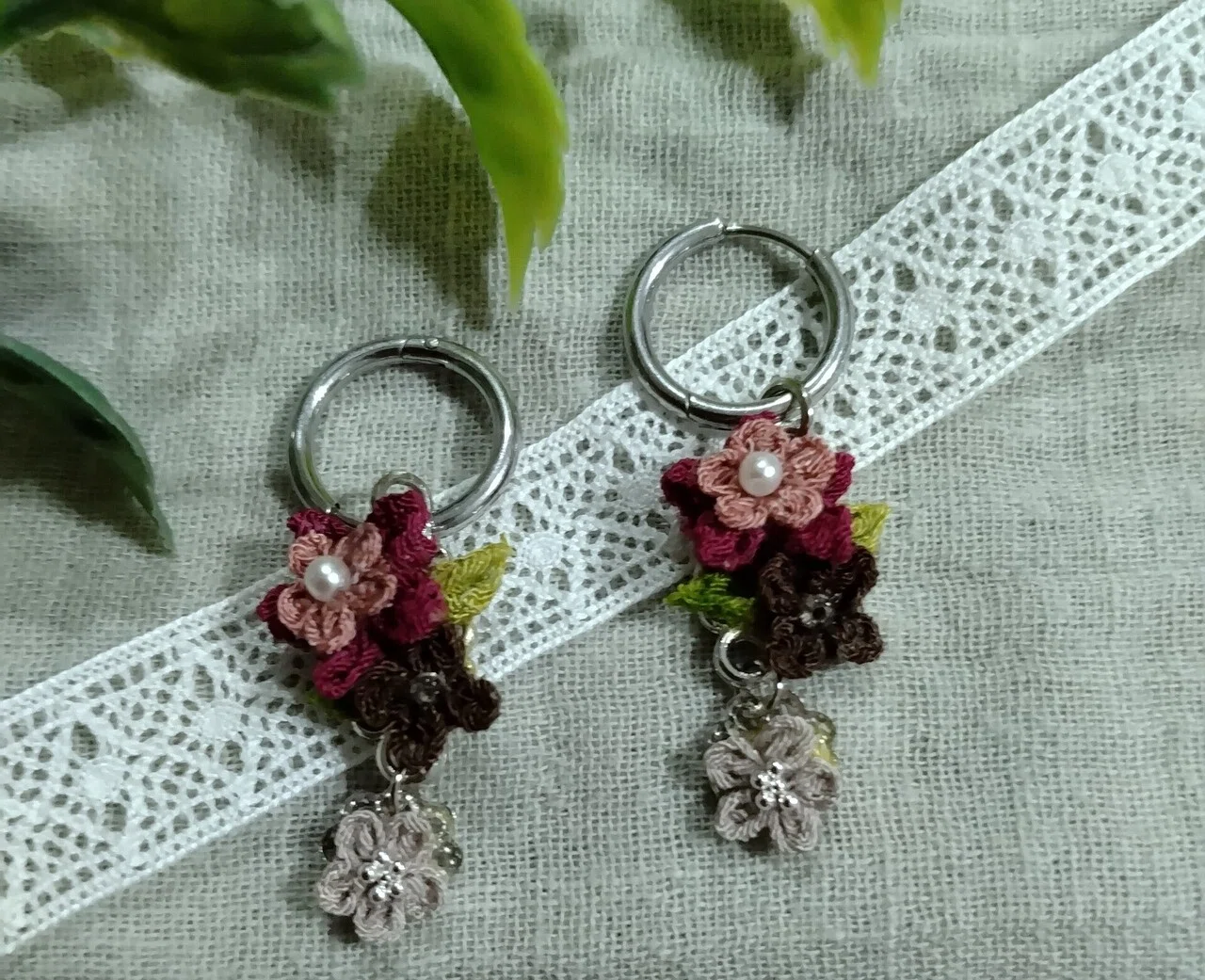 ワインレッド」のピアス｜Coto❁