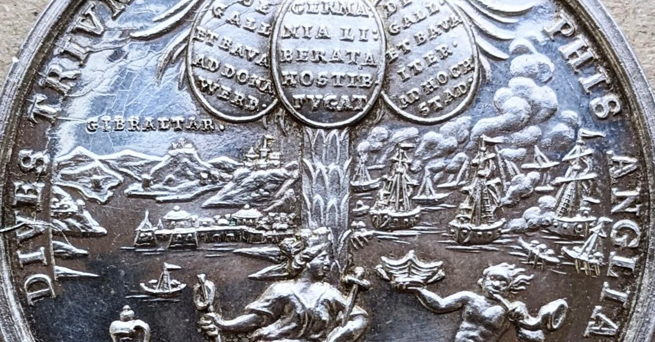 1704年 アン女王 イギリス戦勝記念銀メダル (1704 G.Britain