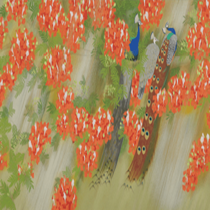 上村松篁】 版画/シルクスクリーン 「燦雨」 査定 鑑定 買取 致します