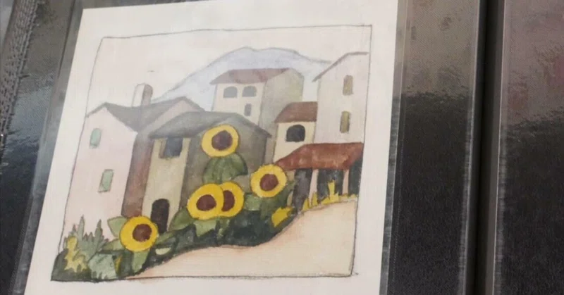 絵画 縦もようのひまわり ハッピー太陽画家 小楠アキコ作品 穀物