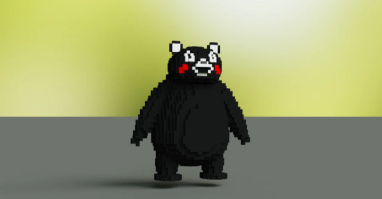 くまモン Magica Voxel】くまモン｜【3D初心者の学校】はるなジュニア高専☆HJK