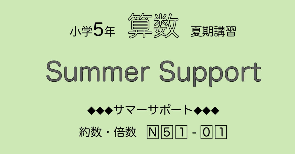 算数5年サピックス サマーサポート解説［N51-01約数・倍数
