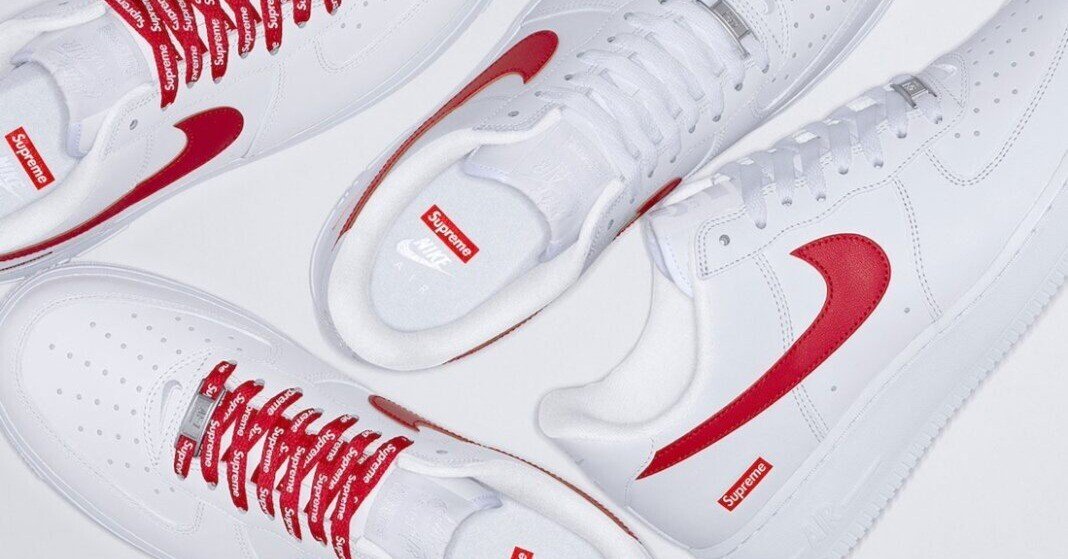 Supreme スニーカー レッド/ホワイト 5/18発売！Supreme × Nike Air Force 1 Low China Exclusive 