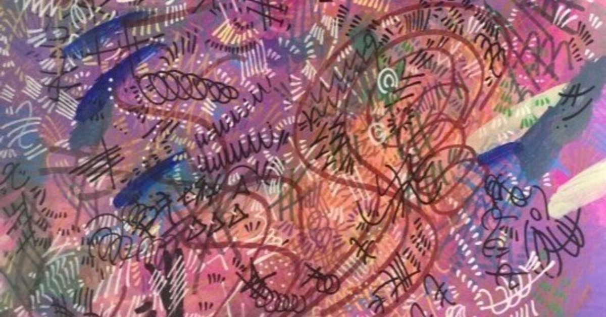 宇宙的なテーマのアクリル抽象画 5cf86d5615db674287aaf067584a8d