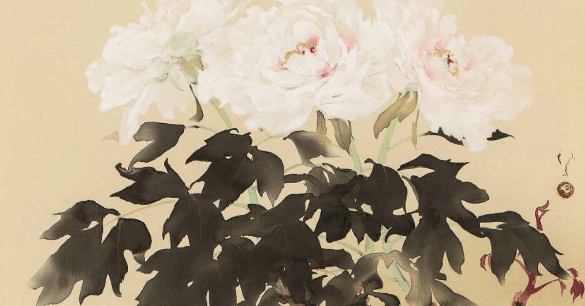 川端龍子　絹本色紙画【木版画手彩色花鳥12ヶ月】桐共箱　三越鑑製目録有　EA 川端龍子絹本色紙画【木版画手彩色花鳥12ヶ月】桐共箱三越鑑製