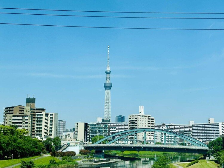 スカイツリーと東京タワーだと東京タワーの方が好きだけど、このスカイツリーと永代橋の風景は好き。昔の景色を見てみたいなぁ。ちなみにスカイツリーの高さは634m。覚え方は武蔵の国だから。