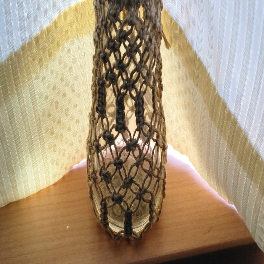 マクラメで一輪挿しができた｜owarimao