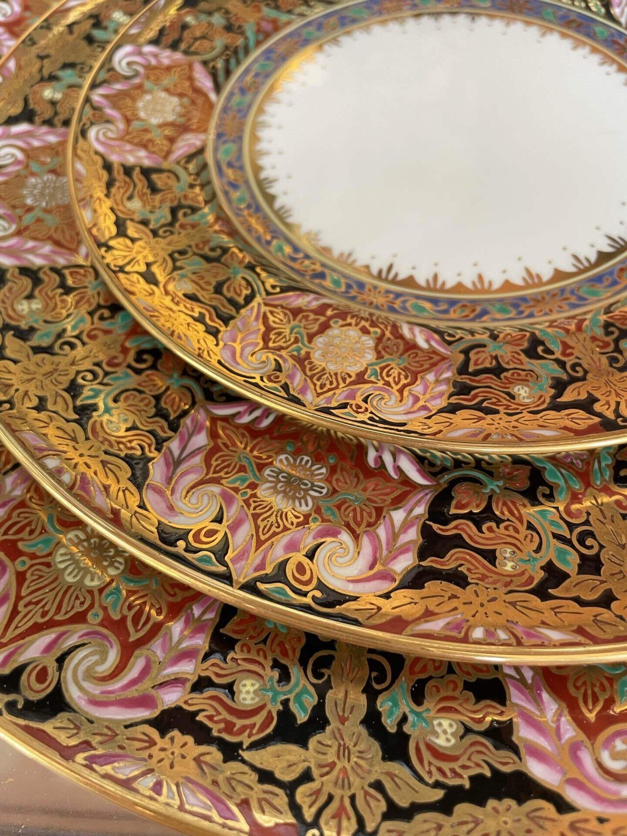 タイ王国　18世紀　ベンチャロン古赤絵　台皿5客　トヒニ　東さ6-0805☆2F m59915934896_1.jpg?1722831042