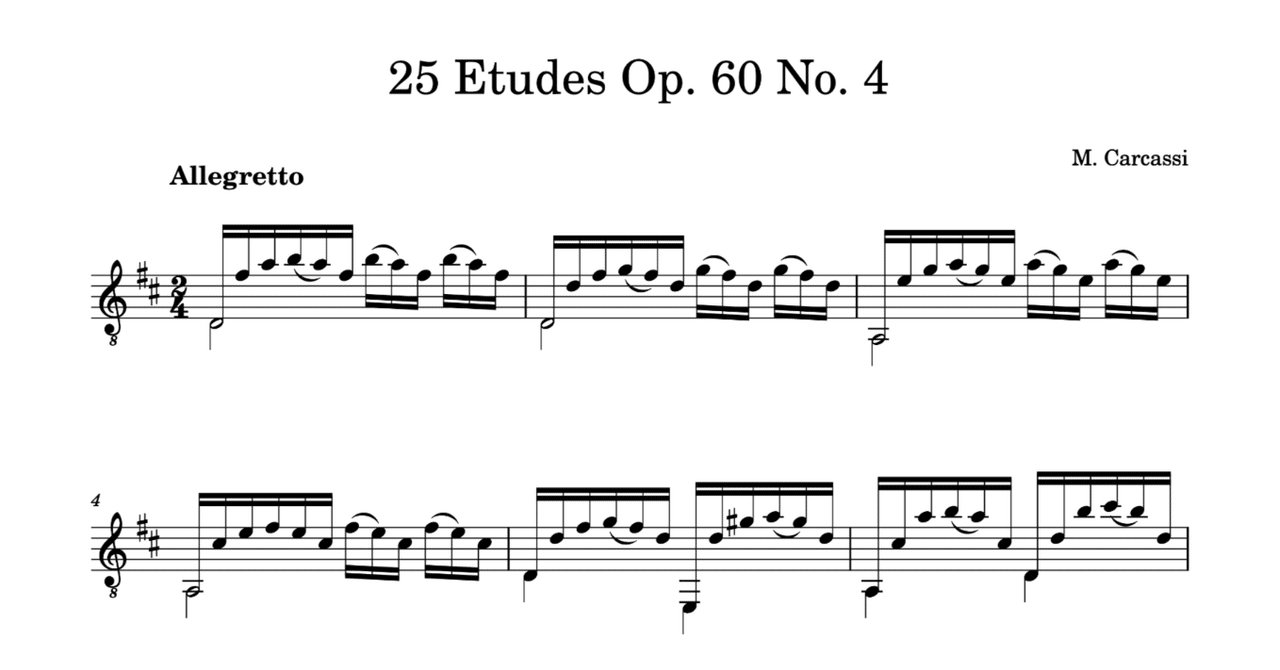 カルカッシ: 25の練習曲 Op. 60 第4番 和声分析｜lapis