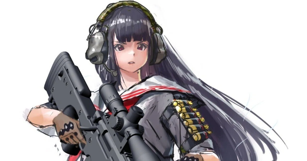 絵日記】銃✖︎学生服イラコン 2日目｜マエコ