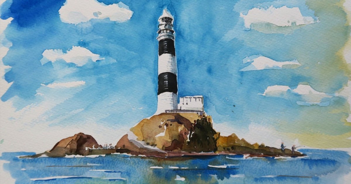 絵画　海　灯台 0f1bf4b00ea8062a32bec3ec87df44