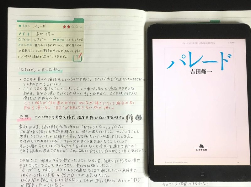パレード 吉田修一 Mai Note パレード 吉田修一 Mai Note